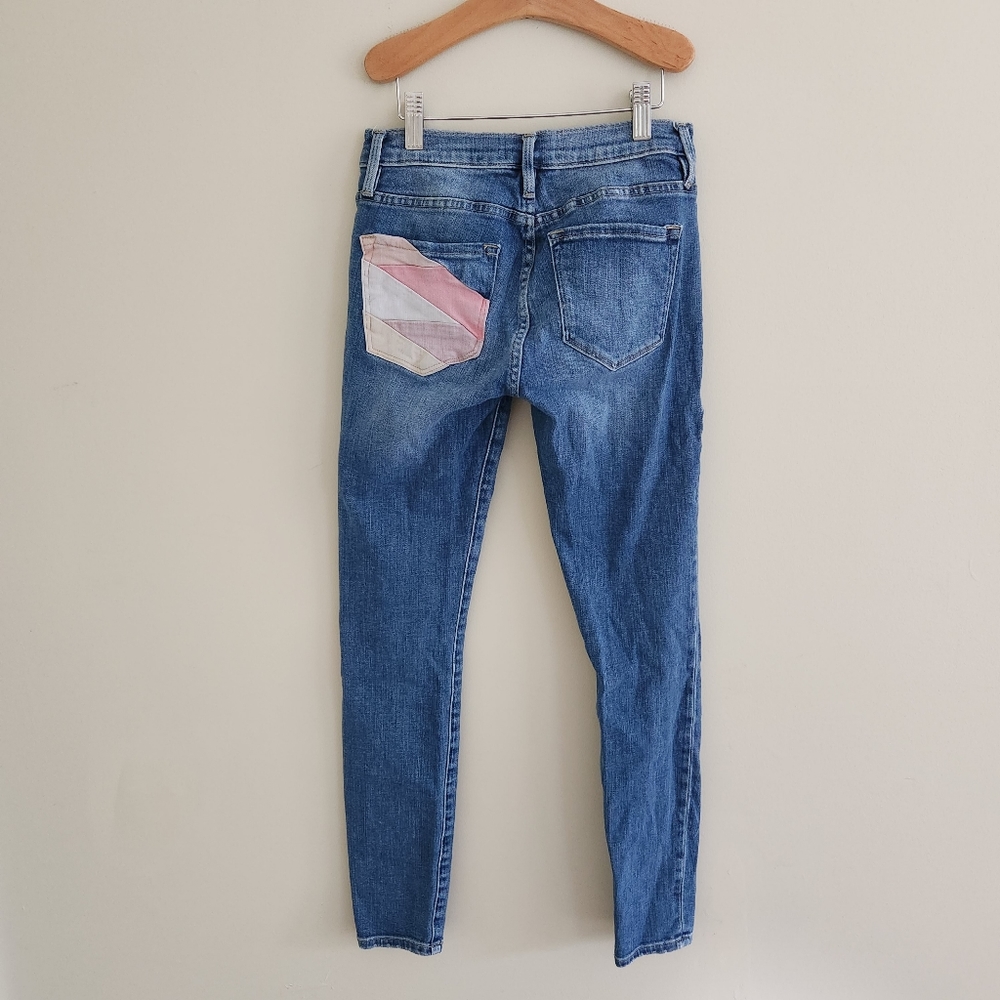 Frame Contrasting Pocket Skinny Denim